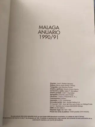 MÁLAGA ANUARIO 90/91 Mil y una fotos de Pepe Ponce