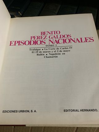 Libros Episodios Nacionales Tomo I y II