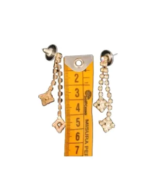 Orecchini pendenti strass argento