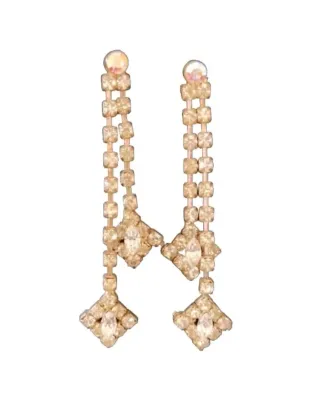 Orecchini pendenti strass argento