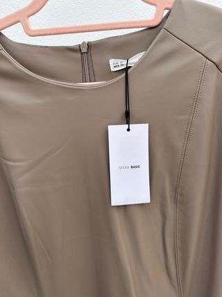 Vestido polipiel Sfera Beige Talla M