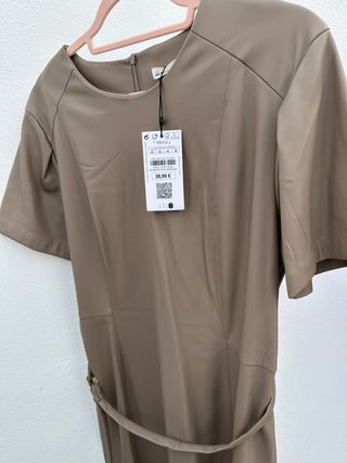 Vestido polipiel Sfera Beige Talla M