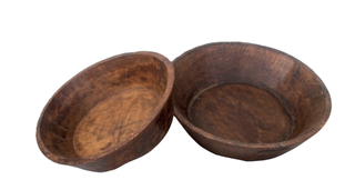 Juego de 2 cuencos de madera rústica