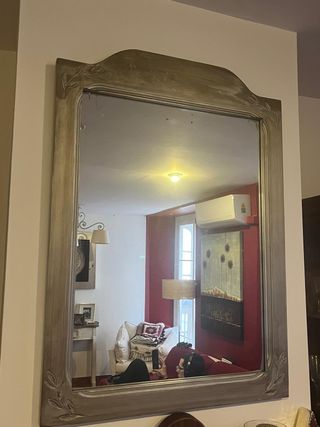 Espejo Marco Madera Plata