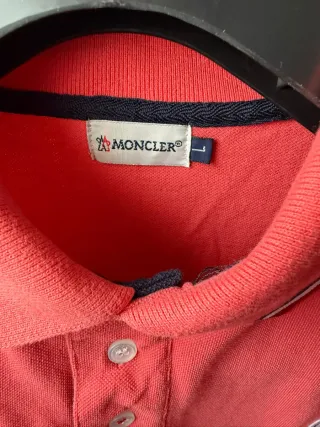 Polo Moncler Manga Larga Salmón Talla L