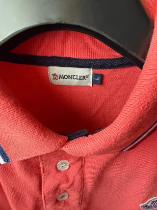 Polo Moncler Manga Larga Salmón Talla L