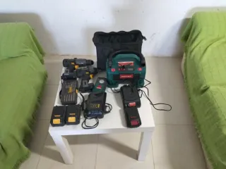Kit Herramientas 18V Taladro y Compresor