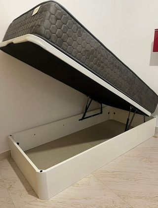 Canapé madera matrimonio beige y blanco