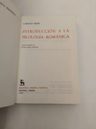 Introducción a la filología románica
