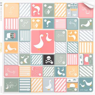 Vinilo juego Oca mesa IKEA LACK + FICHAS + DADO