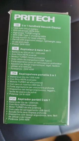 Mini Aspirador PRITECH 3 en 1 Inalámbrico