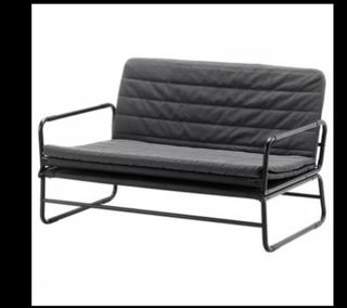 Sofá cama gris oscuro/negro