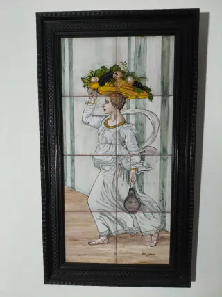Quadro in ceramica dipinto a mano su piastrelle