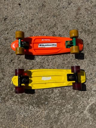 2 Patinetes Penny Naranja y Amarillo
