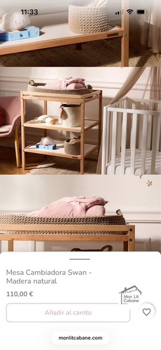 Mueble cambiador de bebé