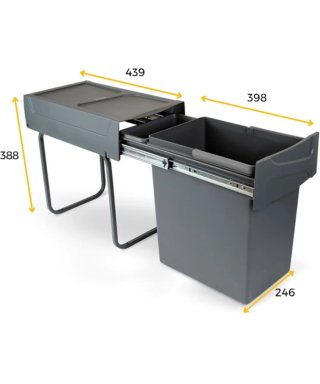 Cubo reciclaje EMUCA 20L extraíble módulo cocina