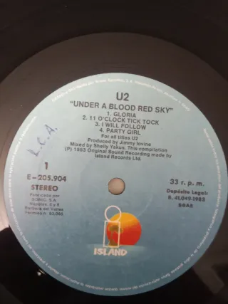 Vinilo U2 Under A Blood Red Sky 1983