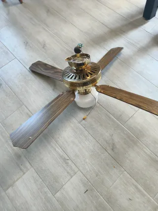 Ventilador de techo madera y metal