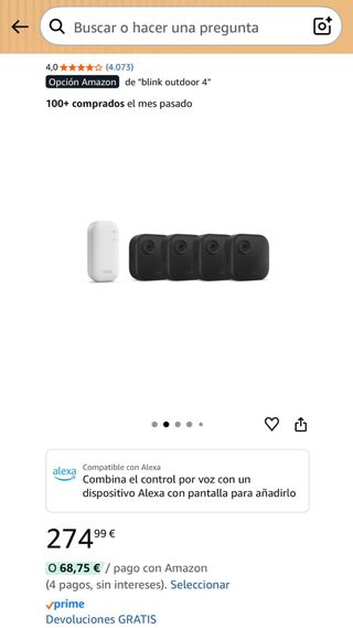 Pack de 4 cámara Blink Outdoor 4 Cámaras Seguridad