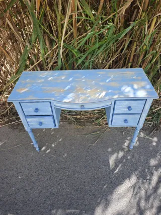 Escritorio Shabby Chic Azul Madera