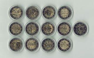 Lote 13 monedas 2 euros Francia sin circular