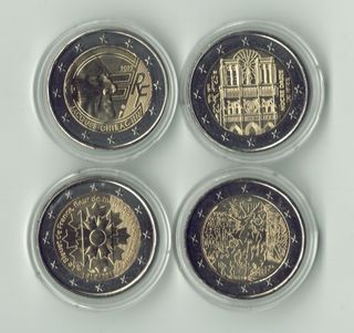 Lote 13 monedas 2 euros Francia sin circular