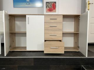 Aparador moderno blanco y madera - Oferta!