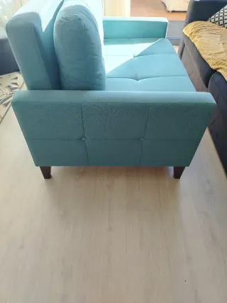 Sofá Cama Azul Tela