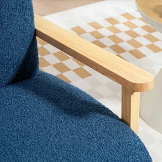 Poltrona Nordica in Stile Borreguito Blu