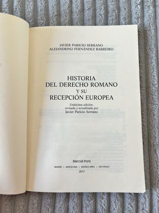 Historia del Derecho romano y su recepción euro...