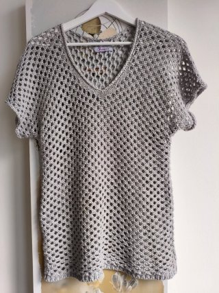 Jersey de punto abierto gris