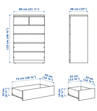 Cómoda grande Ikea blanca