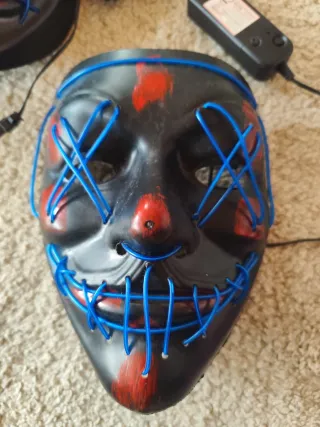 Máscara terror LED azul