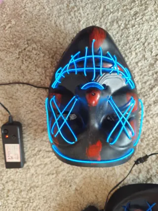 2 Máscaras Terror LED Azul