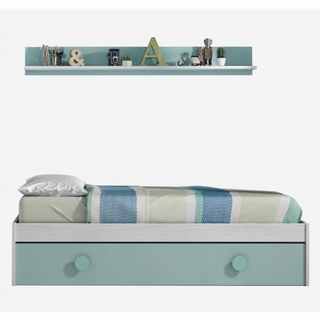 Cama Juvenil Nido. Blanco Alpes/Verde Acqua