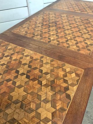 Tocador antiguo costurero marquetería.