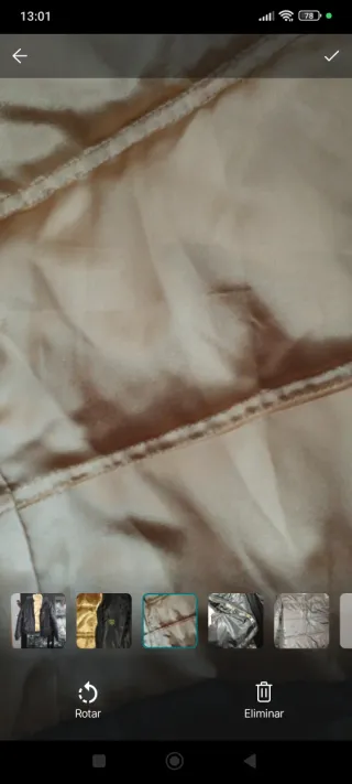 Cazadora reversible negra y dorada