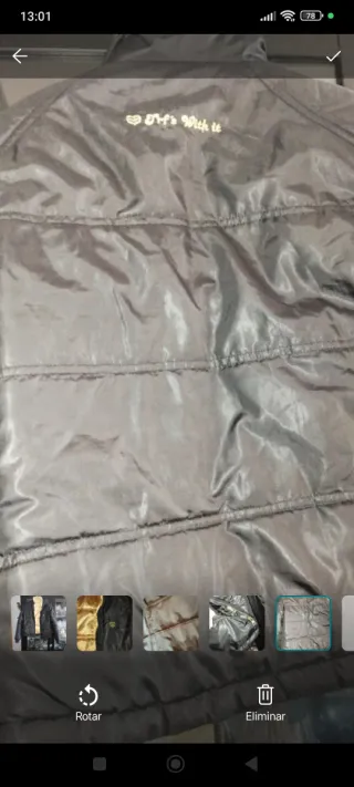 Cazadora reversible negra y dorada