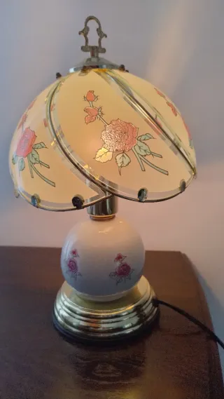Lampada da tavolo con orologio vintage