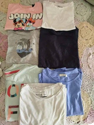 Lote 7 camisetas niña T8 y T9