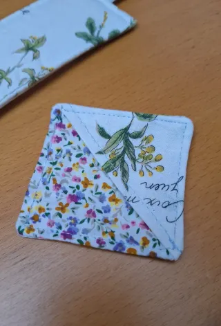 Par de marcapáginas de tela a juego - botánica