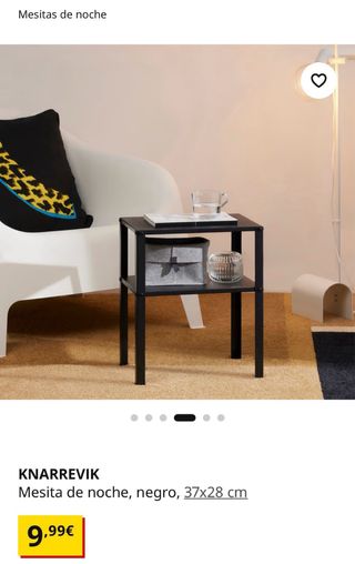 Mesita de noche IKEA KNARREVIK negra