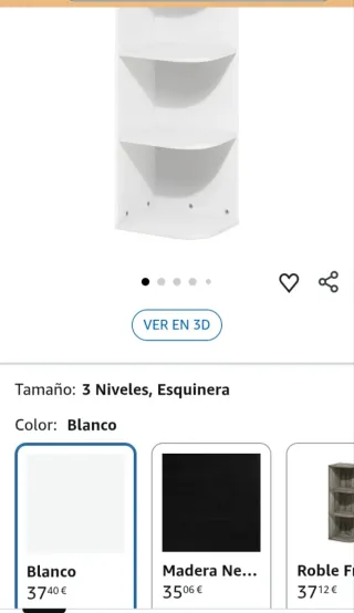 Estantería Esquinera Furinno 3 Niveles Blanca