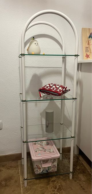 Estantería Metálica con Baldas de Cristal