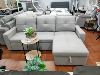 Sofá Cama Chaise Longue 215cm Beige