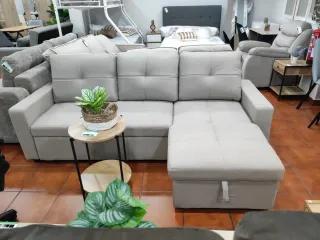 Sofá Cama Chaise Longue 215cm Beige