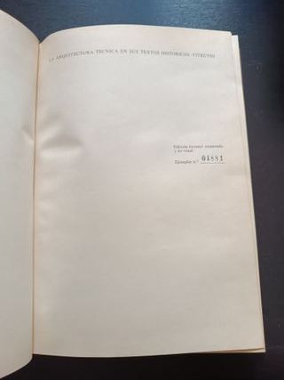 Los diez libros de Architectura - Vitruvio Polión.