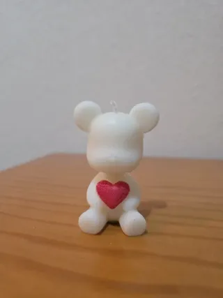 Vela Oso Corazón Rojo