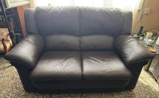 Sofás de piel marrón 2 plazas