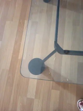 Mesa de centro cristal y metal